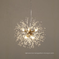 Modern Luxury Indoor Livingroom Ball Shape Spark Pendant Hanging Light Led Crystal Chandelier Lighting Fixture
